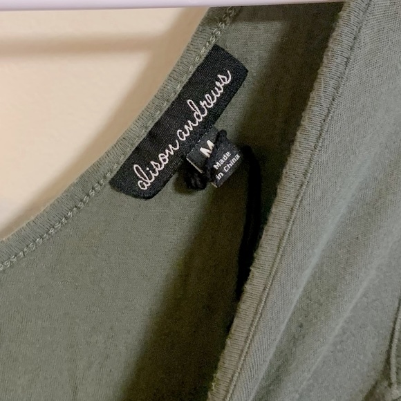3/$25 Alison Andrews Women’s Green Cold Shoulder Shift  Dress - Picture 2 of 6